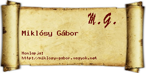Miklósy Gábor névjegykártya